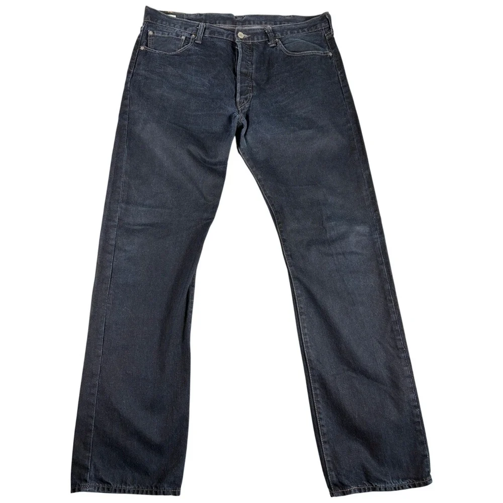 Levi's 501 Jeans Mens 38x34 Dark Blue Straight Button fly Western Workwear Y2K